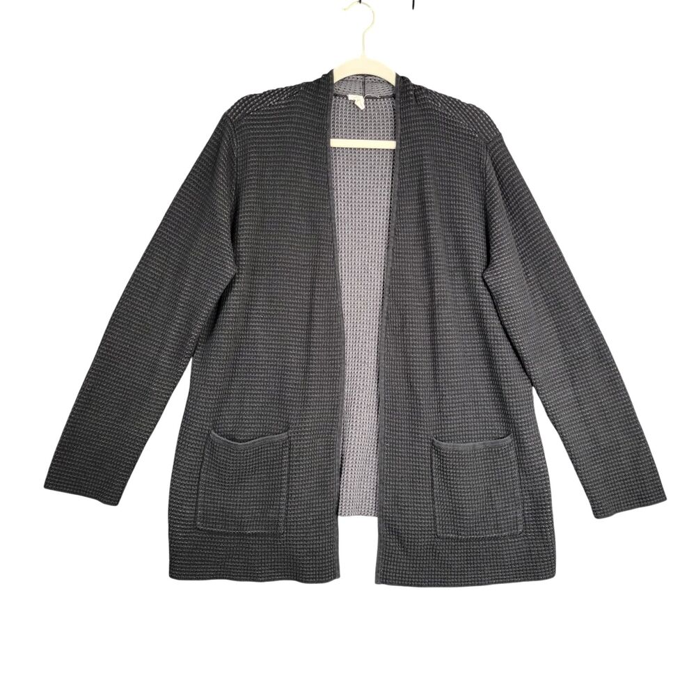 EILEEN FISHER Gray Organic Cotton Cashmere Cardigan Sustainable SIZE MEDIUM
